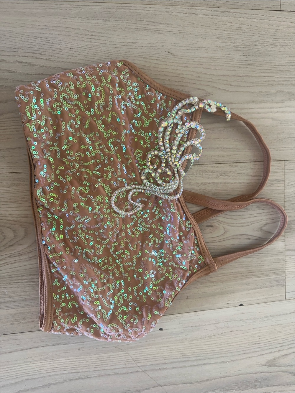 Weissman Nude/Copper Sequin Cami Top